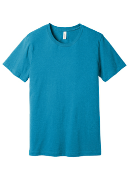 Sample of BELLA+CANVAS Unisex Jersey Short Sleeve Tee in Ht Aqua from side front