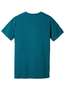 Sample of BELLA+CANVAS Unisex Jersey Short Sleeve Tee in Ht Deep Teal from side back