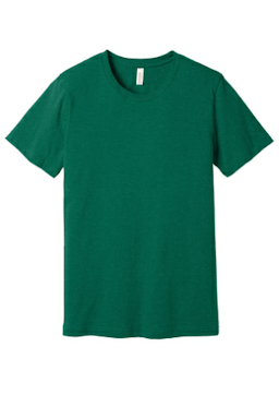 Sample of BELLA+CANVAS Unisex Jersey Short Sleeve Tee in Ht Grass Green from side front