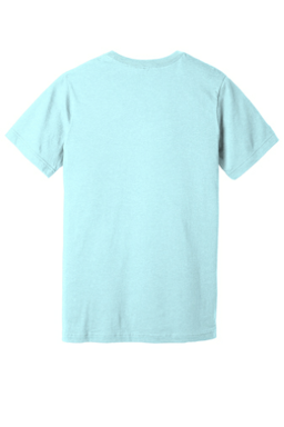 Sample of BELLA+CANVAS Unisex Jersey Short Sleeve Tee in Ht Ice Blue from side back