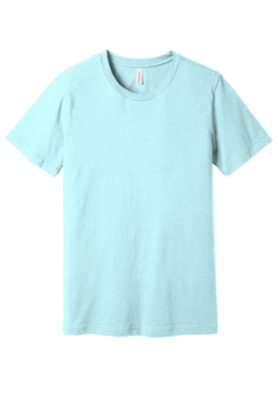 Sample of BELLA+CANVAS Unisex Jersey Short Sleeve Tee in Ht Ice Blue from side front
