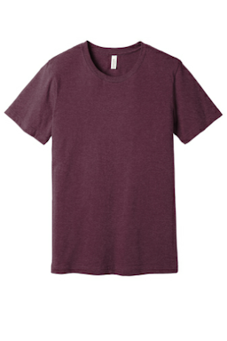 Sample of BELLA+CANVAS Unisex Jersey Short Sleeve Tee in Ht Maroon from side front