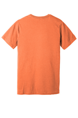 Sample of BELLA+CANVAS Unisex Jersey Short Sleeve Tee in Ht Orange from side back