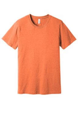 Sample of BELLA+CANVAS Unisex Jersey Short Sleeve Tee in Ht Orange from side front