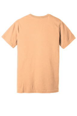 Sample of BELLA+CANVAS Unisex Jersey Short Sleeve Tee in Ht Peach from side back