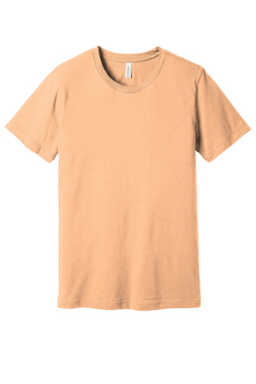 Sample of BELLA+CANVAS Unisex Jersey Short Sleeve Tee in Ht Peach from side front