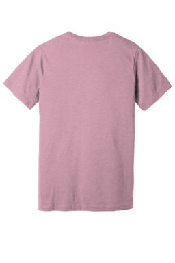 Sample of BELLA+CANVAS Unisex Jersey Short Sleeve Tee in Ht Prm Lilac from side back
