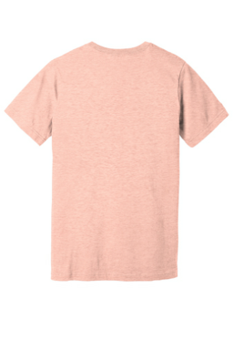 Sample of BELLA+CANVAS Unisex Jersey Short Sleeve Tee in Ht Prm Peach from side back