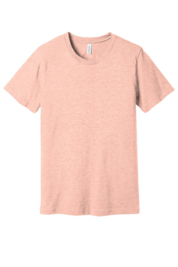 Sample of BELLA+CANVAS Unisex Jersey Short Sleeve Tee in Ht Prm Peach from side front