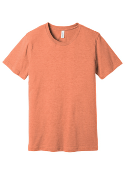 Sample of BELLA+CANVAS Unisex Jersey Short Sleeve Tee in Ht Prm Sunset from side front