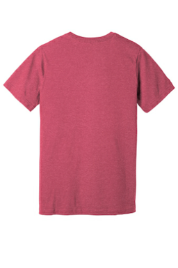 Sample of BELLA+CANVAS Unisex Jersey Short Sleeve Tee in Ht Raspberry from side back