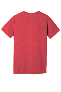 Sample of BELLA+CANVAS Unisex Jersey Short Sleeve Tee in Ht Red from side back