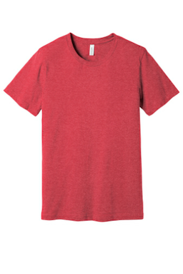 Sample of BELLA+CANVAS Unisex Jersey Short Sleeve Tee in Ht Red from side front