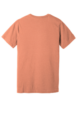 Sample of BELLA+CANVAS Unisex Jersey Short Sleeve Tee in Ht Sunset from side back
