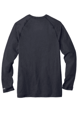 Sample of Carhartt Force Cotton Delmont Long Sleeve T-Shirt in Navy from side back