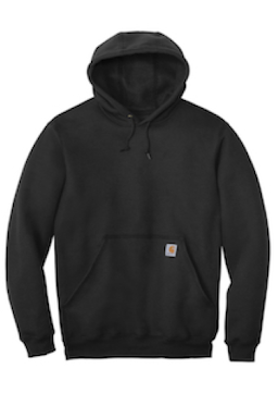 Sample of Carhartt Midweight Hooded Sweatshirt in Black from side front