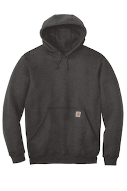 Sample of Carhartt Midweight Hooded Sweatshirt in Carbon Heather from side front
