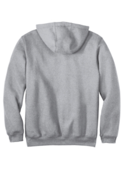 Sample of Carhartt Midweight Hooded Sweatshirt in Heather Grey from side back