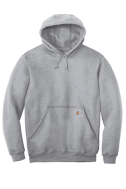 Sample of Carhartt Midweight Hooded Sweatshirt in Heather Grey from side front
