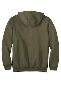 Sample of Carhartt Midweight Hooded Sweatshirt in Moss from side back
