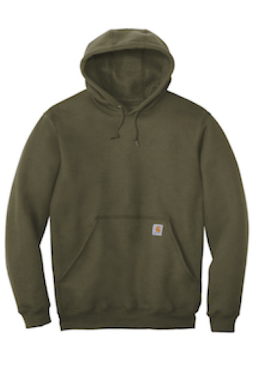Sample of Carhartt Midweight Hooded Sweatshirt in Moss from side front
