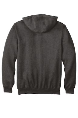 Sample of Carhartt Midweight Hooded Zip-Front Sweatshirt in Carbon Heather from side back