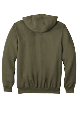 Sample of Carhartt Midweight Hooded Zip-Front Sweatshirt in Moss from side back