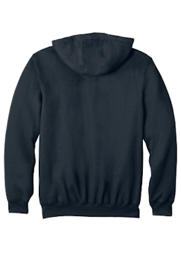 Sample of Carhartt Midweight Hooded Zip-Front Sweatshirt in New Navy from side back