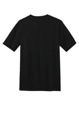 Sample of District Made Mens Perfect Blend Crew Tee in Black from side back