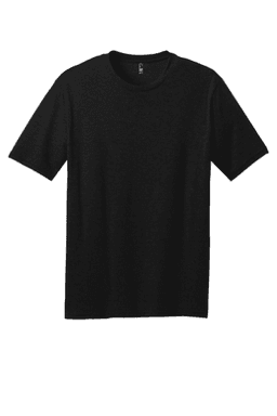 Sample of District Made Mens Perfect Blend Crew Tee in Black from side front