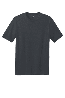 Sample of District Made Mens Perfect Blend Crew Tee in Charcoal from side front