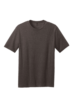 Sample of District Made Mens Perfect Blend Crew Tee in Hthr Brown from side front