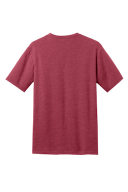 Sample of District Made Mens Perfect Blend Crew Tee in Hthr Red from side back