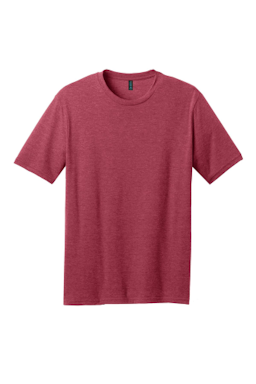 Sample of District Made Mens Perfect Blend Crew Tee in Hthr Red from side front