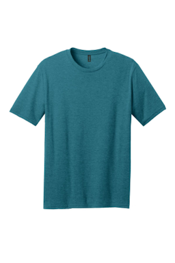 Sample of District Made Mens Perfect Blend Crew Tee in Hthr Teal from side front