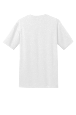 Sample of District Made Mens Perfect Blend Crew Tee in White from side back