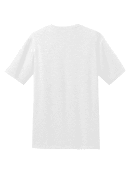 Sample of District Made Mens Perfect Blend Crew Tee in White from side back