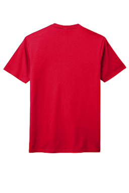 Sample of District Made Mens Perfect Tri Crew Tee in Classic Red from side back