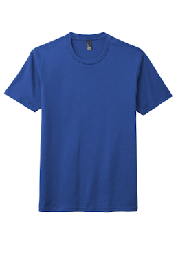 Sample of District Made Mens Perfect Tri Crew Tee in Deep Royal from side front