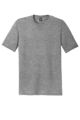 Sample of District Made Mens Perfect Tri Crew Tee in Grey Frost from side front