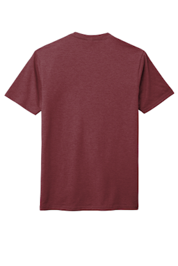 Sample of District Made Mens Perfect Tri Crew Tee in Maroon Frost from side back