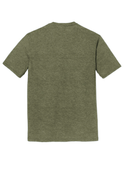Sample of District Made Mens Perfect Tri Crew Tee in Military Green Frost from side back