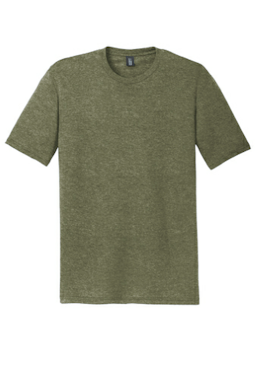 Sample of District Made Mens Perfect Tri Crew Tee in Military Green Frost from side front