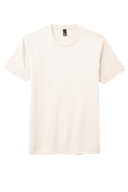 Sample of District Made Mens Perfect Tri Crew Tee in Natural from side front