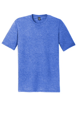 Sample of District Made Mens Perfect Tri Crew Tee in Royal Frost from side front