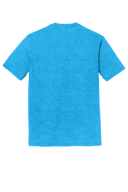 Sample of District Made Mens Perfect Tri Crew Tee in Turquoise Frost from side back