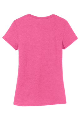 Sample of District Made Ladies Perfect Tri Crew Tee in Fuchsia Frost from side back