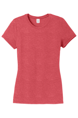 Sample of District Made Ladies Perfect Tri Crew Tee in Red Frost from side front