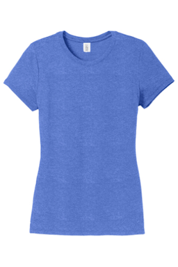 Sample of District Made Ladies Perfect Tri Crew Tee in Royal Frost from side front