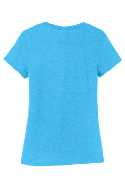 Sample of District Made Ladies Perfect Tri Crew Tee in Turquoise Frst from side back